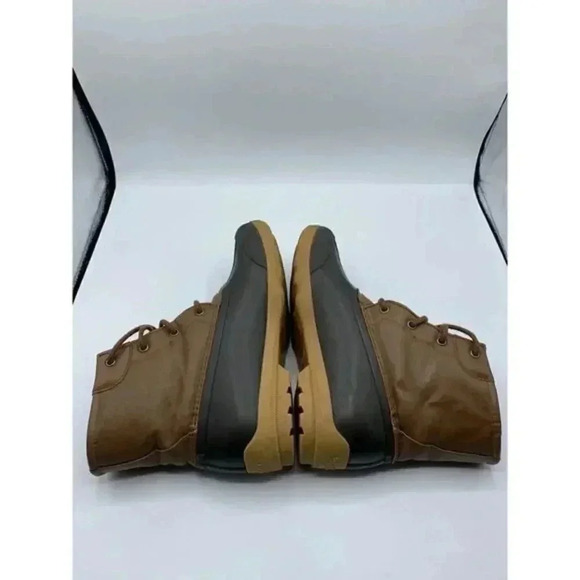 Sperry Port Boots Youth Boys 5 M Brown Leather Duck Rain Lace Up Ankle Outdoors - Picture 4 of 8